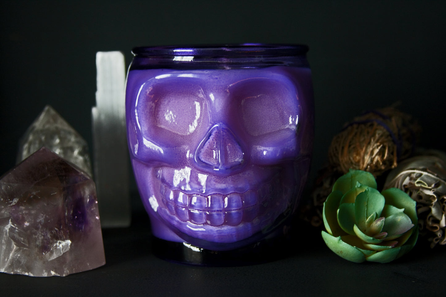 New Moon Musk Purple Skull Candle