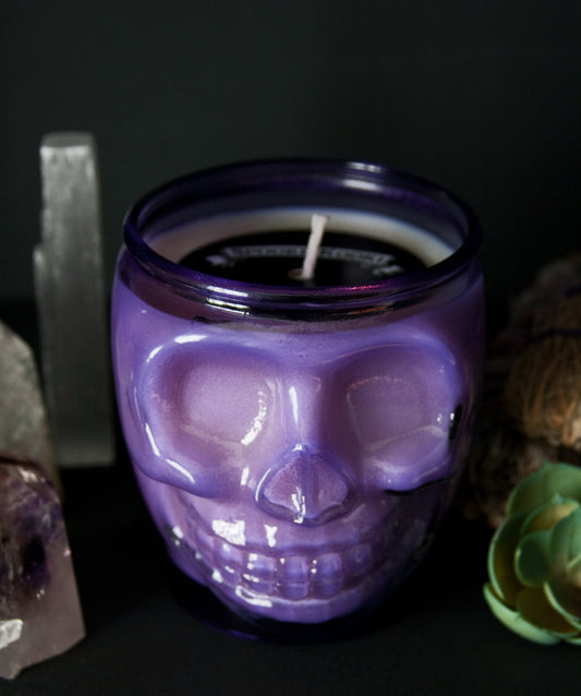 New Moon Musk Purple Skull Candle