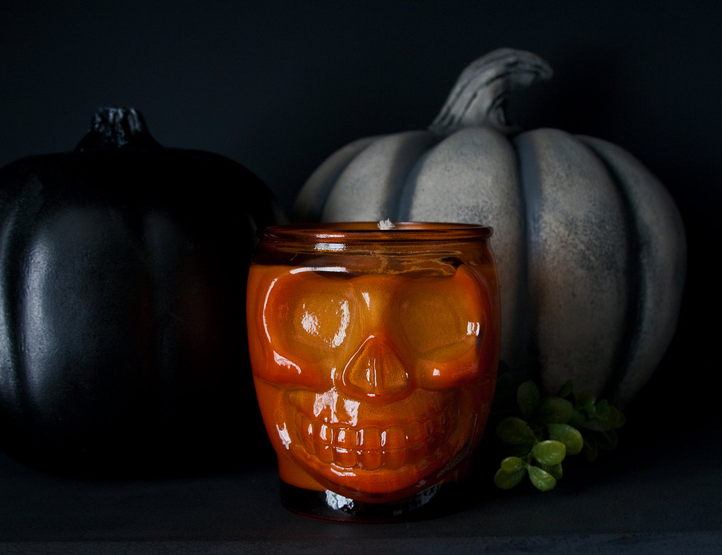 Pumpkin Chai Orange Skull Candle