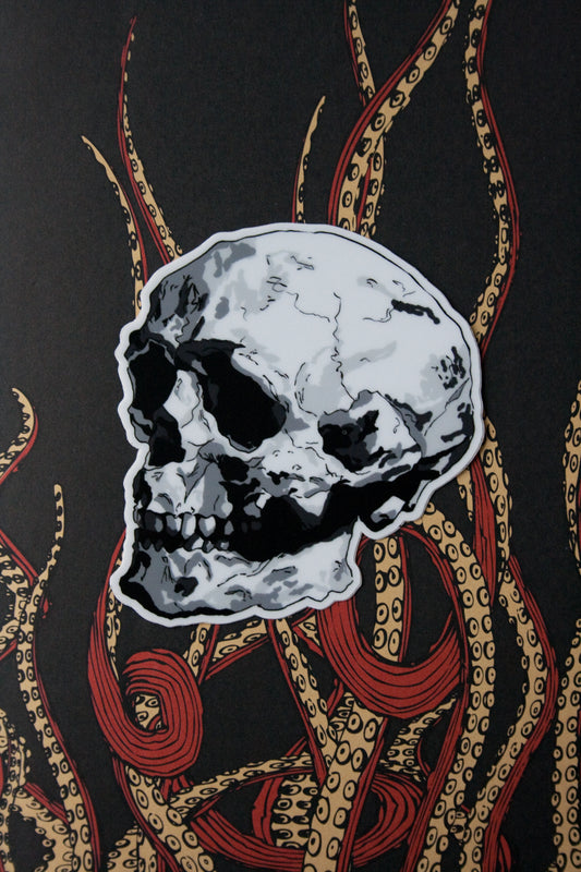 Spooki Skull Vinyl Sticker - Small