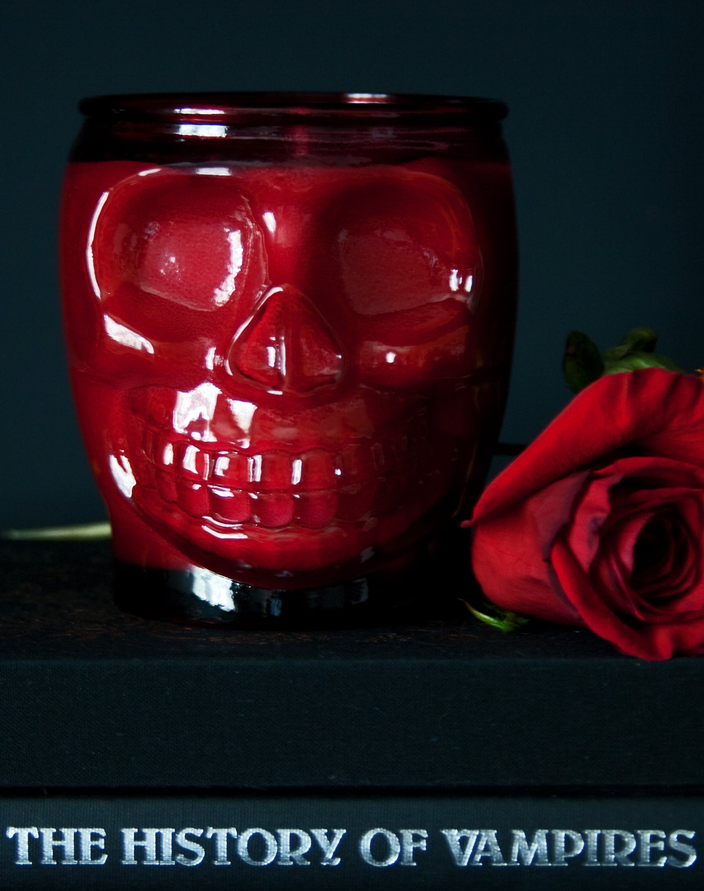 Night of the Vampire Red Skull Candle